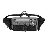 Sac banane pour bouteille d'eau pour la randonnée et le cyclisme avec compartiment principal spacieux, plusieurs poches et rembourrage en maille respirante (gris)