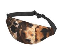 Sac banane pour chien et coucher de soleil pour homme et femme, sac banane imperméable avec ceinture réglable, sac à bandoulière décontracté, sac banane de voyage pour le sport, la course à pied, le
