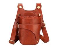 Sac Banane Pour Coiffeur 1PC Noir Cuir De Vache Ciseaux À Cheveux Sac Clips Sac Coiffure Ciseaux De Coiffeur Étui Pochette Titulaire Étui Avec Ceinture Multifonction(Brown)