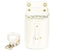 Sac Banane pour coiffeurs, Ceinture de Coiffure en Cuir véritable for Salon(White)