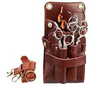 Sac Banane pour coiffeurs, Salon de Coiffure en Cuir, Ciseaux Coiffeur, cisaille(Brown)