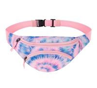 Sac banane pour enfant garçon et fille avec ceinture réglable pour enfants, tout-petits, voyages, extérieur, course, sport, âge 2-4, 3-5, 4-6, 6-8, 6-9, dinosaure bleu fossile, Tie Dye bleu
