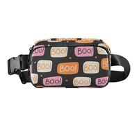 Sac banane pour femme avec antivol et sac banane pour Halloween, noir, 20,3 x 13,5 x 5,8 cm, amusant et mignon, 20,3 x 13,5 x 5,8 cm, Halloween Boo Noir, 8 x 5.3 x 2.3 inch, Drôle et mignon