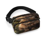 Sac banane pour femme avec chat assis dans un buisson - Imperméable - Réglable - Tendance - Décontracté - Pour la course à pied, l'entraînement, la randonnée, les voyages