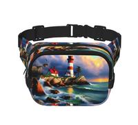 Sac banane pour femme avec impression peinture diamant Phare - Sac banane pour le quotidien, le voyage, la course à pied, la chasse pour adultes, noir, One Size