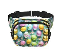 Sac banane pour femme avec imprimé Happy Easter Holiday - Sac banane pour le quotidien, le voyage, la course à pied, la chasse pour adultes, noir, One Size