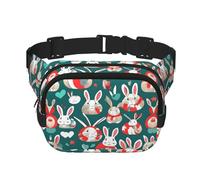 Sac banane pour femme avec imprimé lapins lapins pour le quotidien, le voyage, la course à pied, la chasse pour adultes, noir, One Size