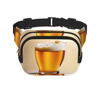 Sac banane pour femme avec imprimé mousse de bière, sac banane pour voyage, course à pied, chasse pour adulte, noir, One Size
