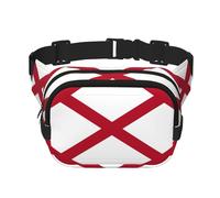 Sac banane pour femme avec sangle réglable pour entraînement/course à pied/randonnée Motif drapeau de l'État de l'Alabama, Noir , Taille unique