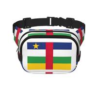 Sac banane pour femme avec sangle réglable pour entraînement/course à pied/randonnée Motif drapeau de l'Afrique centrale, Noir , Taille unique