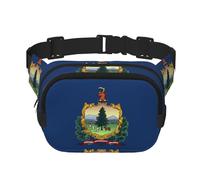 Sac banane pour femme avec sangle réglable pour entraînement/course à pied/randonnée Motif drapeau de l'État du Vermont, Noir , Taille unique