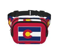 Sac banane pour femme avec sangle réglable pour entraînement/course à pied/randonnée Motif drapeau de l'État du Colorado, Noir , Taille unique