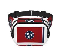Sac banane pour femme avec sangle réglable pour entraînement/course à pied/randonnée Motif drapeau de l'État du Tennessee, Noir , Taille unique