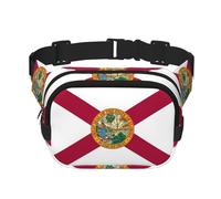 Sac banane pour femme avec sangle réglable pour entraînement/course à pied/randonnée Motif drapeau de l'État de Floride, Noir , Taille unique