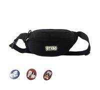 Sac banane pour femme avec sangle réglable - Sac de poitrine pour filles - Style japonais - Joli sac à bandoulière - Petit sac à bandoulière tendance, Noir , Bag strap badge, Beauté de masse