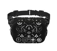 Sac banane pour femme avec symboles Supernatural - Imprimé noir - Pour le voyage, la course à pied, la chasse - Pour adultes, noir, One Size