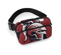 Sac banane pour femme - Casque spartiate rouge - Sac banane avec poches zippées - Sangle réglable - Pour voyage, cyclisme, course à pied, randonnée - 20 x 13 cm, Style :, 20x13cm