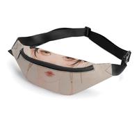 Sac banane pour femme et homme à la peau claire, sac banane de sport avec sangle réglable, sac banane tendance pour voyage, course à pied, entraînement, blanc, 36 x 15 cm, blanc, 14.2x5.9 Inches