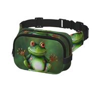 Sac banane pour femme et homme - Sac banane de bienvenue grenouille avec sangles réglables - Sac de poitrine de voyage - Noir - Taille unique, Noir , Taille unique