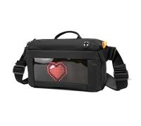 Sac banane pour femme et homme - Tendance - Pour cyclisme, voyage, sac à bandoulière - Avec affichage LED, Noir