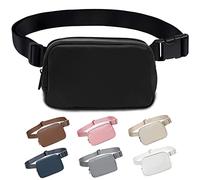 Sac Banane pour Femme et Homme, Unisexe à La Mode Ceinture Réglable pour Voyage, Everywhere Belt Bag & Fanny Packs, Entraînement, Course à Pied, Randonnée pour Dames, Filles et Hommes (Noir)