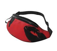 Sac banane pour femme - Grand sac à bandoulière tendance - Boîte aux lettres - Sac banane pour voyage, Lèvres rouges et noires, Taille unique