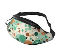 Sac banane pour femme - Grand sac à bandoulière tendance - Boîte aux lettres - Sac banane pour voyage, Motif à pois verts et marron, Taille unique