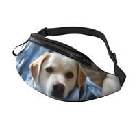 Sac banane pour femme - Grand sac à bandoulière tendance - Golden Retriever et fleurs - Sac banane pour voyage, Chien enveloppé dans une couverture, Taille unique