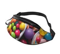 Sac banane pour femme - Grand sac à bandoulière tendance - Motif cœur coloré - Pour voyage, Couleur bonbon, Taille unique