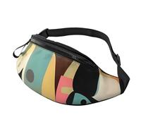 Sac banane pour femme - Grand sac à bandoulière tendance - Motif écureuil mangeur de noix - Sac banane pour voyage, Chat art moderne du milieu du siècle, Taille unique