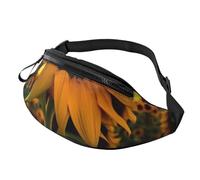 Sac banane pour femme - Grand sac à bandoulière tendance - Motif écureuil mangeur de noix - Sac banane pour voyage, Tournesol de la ferme, Taille unique