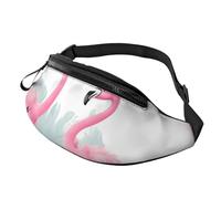 Sac banane pour femme - Grand sac à bandoulière tendance - Motif écureuil mangeur de noix - Sac banane pour voyage, Love Flamingo, Taille unique