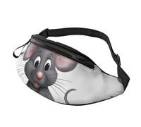 Sac banane pour femme - Grand sac à bandoulière tendance - Motif écureuil mangeur de noix - Sac banane pour voyage, Rat gris, Taille unique