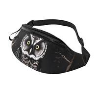 Sac banane pour femme - Grand sac à bandoulière tendance - Motif écureuil mangeur de noix - Sac banane pour voyage, Hibou de nuit, Taille unique