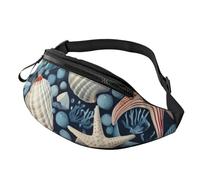 Sac banane pour femme - Grand sac à bandoulière tendance - Motif éléphant - Aquarelle, Conque et étoile de mer, Taille unique