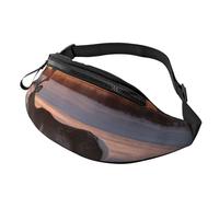 Sac banane pour femme - Grand sac à bandoulière tendance - Motif empreintes de pattes de chien - Sac banane pour voyage, Cerf sur un champ de neige au lever du soleil, Taille unique