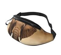 Sac banane pour femme - Grand sac à bandoulière tendance - Motif planète rouge et bleu, Éléphant et petit éléphant, Taille unique