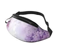 Sac banane pour femme - Grand sac à bandoulière tendance - Sac banane gothique pour Halloween, Encadrement de fleurs lilas, Taille unique
