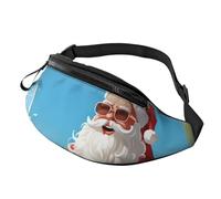 Sac banane pour femme - Grand sac à bandoulière tendance - Sac banane pour voyage, Père Noël à la plage, taille unique, Père Noël à la plage, Taille unique