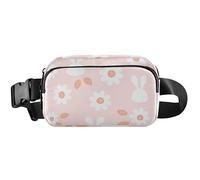 Sac banane pour femme - Joli sac banane étanche - Pochette tendance lapin rose pour femme - 20,3 x 13,5 x 5,8 cm - Drôle mignon - Rose lapin tendance - 20,3 x 13,5 x 5,8 cm, Trendy Bunny Rose, 8 x 5.3