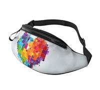 Sac banane pour femme Mem Fashion Sac banane à bandoulière avec cœur coloré pour la Saint-Valentin et l'amour avec sangle réglable