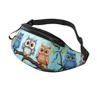 Sac Banane pour Femme Mem Fashion Waist Packs Crossbody Owls on a Branch Belt Bag avec Sangle réglable