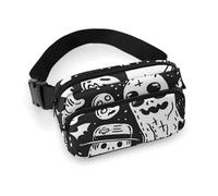 Sac banane pour femme - Noir et blanc Fantômes effrayants Sac banane Sac à bandoulière pour femme