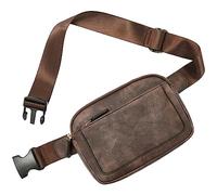 Sac banane pour femme Partout, sac banane en cuir végétalien avec sangle réglable, sac banane pour enfants (café, taille unique)