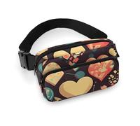 Sac banane pour femme - Sac à bandoulière en forme de cœur - Poches zippées - Sangle réglable - Pour voyage, cyclisme, course à pied, randonnée, style 20 x 13 cm, Style :, 20x13cm