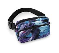 Sac banane pour femme - Sac à bandoulière violet dragon violet MoonBelt - Poches zippées - Sangle réglable - Portefeuille pour voyage, cyclisme, course à pied, randonnée, style 20 x 13 cm, Style :,