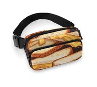 Sac banane pour femme - Sac à sandwich au fromage - Poches zippées - Sangle réglable - Pour voyage, cyclisme, course à pied, randonnée, style 20 x 13 cm, Style :, 20x13cm