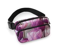 Sac banane pour femme - Sac banane à motif bouquet de tulipes violettes et roses pour femme