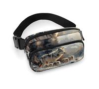 Sac banane pour femme - Sac banane d'hiver motif famille de loups au pays des merveilles pour femmes