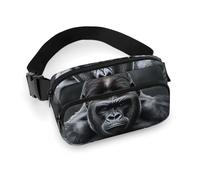 Sac banane pour femme - Sac banane Gorilla on the Ground - Poches zippées - Sangle réglable - Pour voyage, cyclisme, course à pied, randonnée, style 20 x 13 cm, Style :, 20x13cm